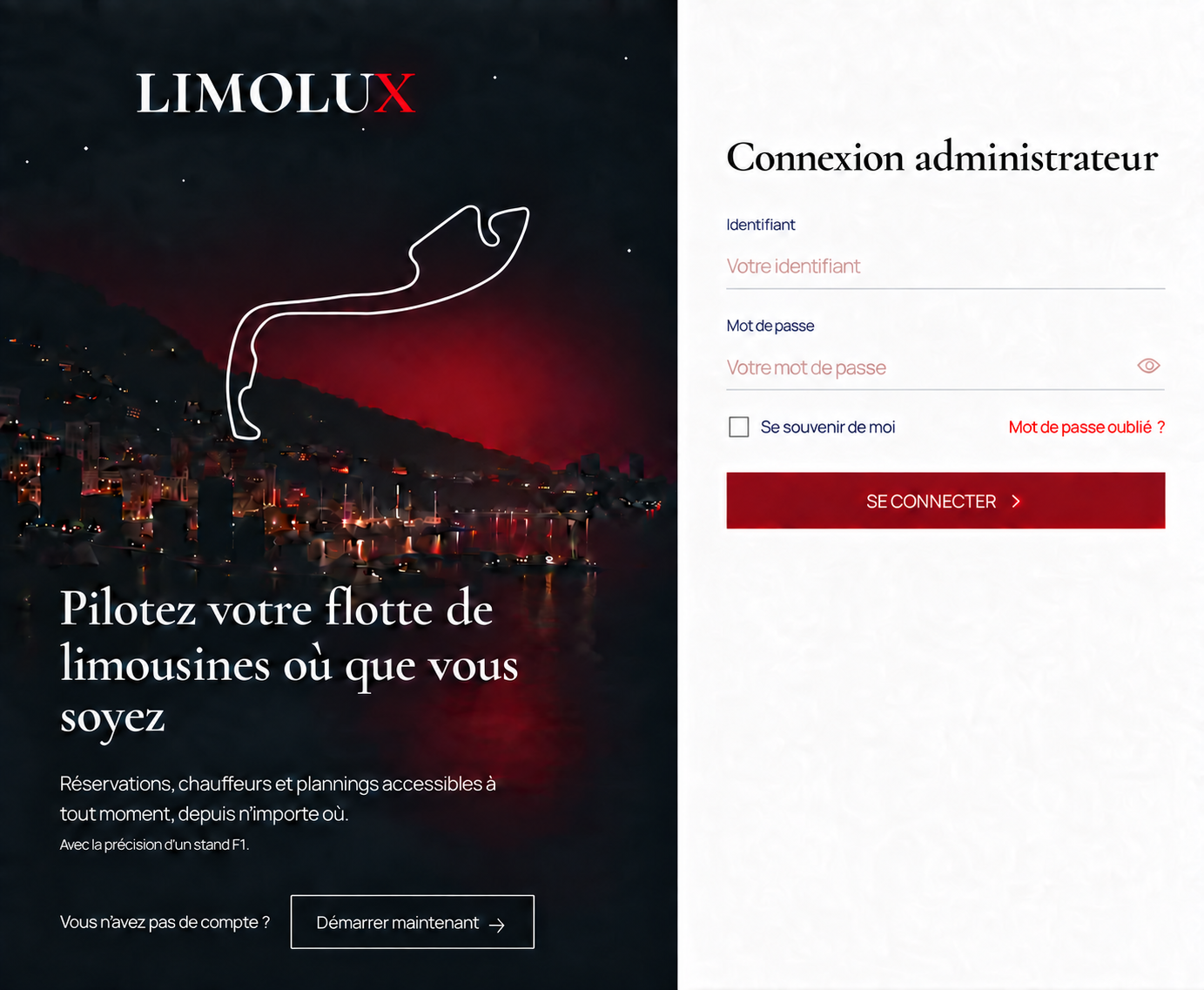LIMOLUX, circuit de Monaco et vue nocturne du port